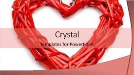  Presentation with brain and heart - Cool new slides with shaped braided wicker on white backdrop and a coral colored foreground