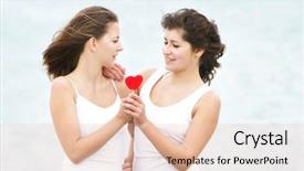  Presentation with candy heart - Audience pleasing theme consisting of shaped candy on natural background backdrop and a  colored foreground