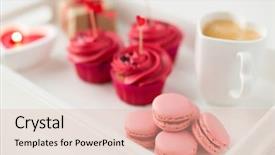  Presentation with valentines day - Slides having shaped cocktail sticks and coffee background and a lemonade colored foreground