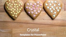 Presentation with 5 stars five star rating - PPT theme with shaped gingerbread cookies with stars background and a coral colored foreground