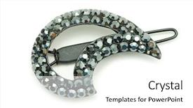  Presentation with hair - Colorful slides enhanced with shaped hair pin on white backdrop and a  colored foreground