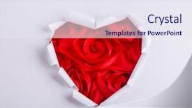  Presentation with paper heart from music book - PPT theme consisting of heart shaped hole in white background and a sky blue colored foreground