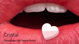  Presentation with anatomy depiction of a human red heart and ecg - Cool new PPT layouts with shaped pill on red woman backdrop and a red colored foreground