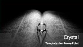  Presentation with wedding ring - Presentation having shaped shadow over a bible background and a dark gray colored foreground
