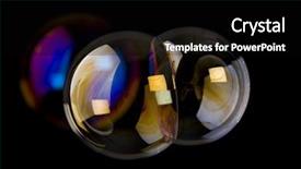  Presentation with soap sparkling air bubbles - Audience pleasing presentation theme consisting of shaper - two soap bubbles joined together backdrop and a black colored foreground
