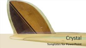  Presentation with vintage - Slide deck enhanced with shaper - vintage 60's surfboard fin isolated background and a  colored foreground