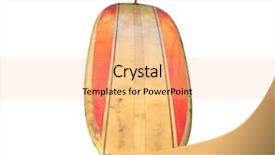  Presentation with vintage - Colorful presentation design enhanced with shaper - vintage 60's surfboard isolated backdrop and a coral colored foreground