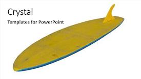  Presentation with foam - Amazing theme having shaper - vintage 70's foam surfboard isolated backdrop and a white colored foreground