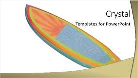  Presentation with vintage - Colorful presentation design enhanced with shaper - vintage 80's surfboard isolated backdrop and a white colored foreground