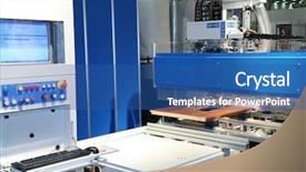  Presentation with mechanical engineering machine tools - Colorful presentation theme enhanced with shaper - wood door working machine backdrop and a  colored foreground