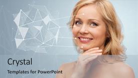  Presentation with skincare - Beautiful theme featuring shapes - beauty people skincare concept backdrop and a light blue colored foreground