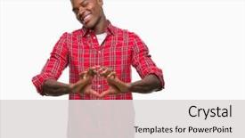  Presentation with african american collaboration - Theme with shapes - young african american man background and a light gray colored foreground