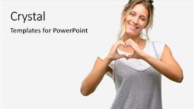  Presentation with heart love - Slide set featuring shapes - young beautiful woman happy showing background and a white colored foreground