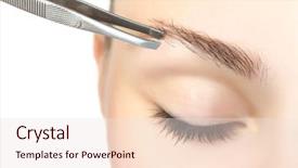  Presentation with young woman diagnosis of sti - Presentation theme consisting of shapes - young woman plucking eyebrows background and a lemonade colored foreground