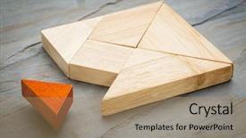  Presentation with chinese traditional - Theme with shapes a traditional chinese puzzle background and a coral colored foreground