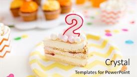  Presentation with birthday celebration - Beautiful theme featuring shapes numbers - anniversary celebration and festive concept backdrop and a lemonade colored foreground