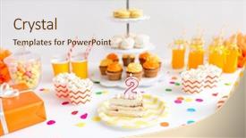  Presentation with birthday celebration - Amazing slide deck having shapes numbers - anniversary celebration and festive concept backdrop and a lemonade colored foreground