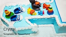  Presentation with birthday cake - Cool new presentation theme with shapes numbers - birthday cake in the shape backdrop and a arctic colored foreground