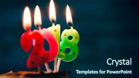  Presentation with lit candles - Slide set consisting of shapes numbers - closeup of four lit number-shaped background and a navy blue colored foreground