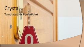  Presentation with keyhole - Colorful presentation enhanced with shapes numbers - door wood and key backdrop and a coral colored foreground