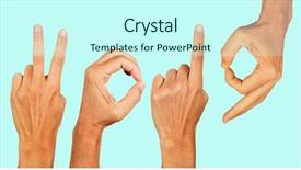  Presentation with new year 2019 - Theme consisting of shapes numbers - men hands forming the number background and a cool aqua colored foreground