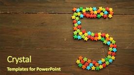  Presentation with five star - Slides enhanced with shapes numbers - number five made with star background and a tawny brown colored foreground