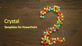  Presentation with shape - Theme featuring shapes numbers - number two made with star background and a tawny brown colored foreground