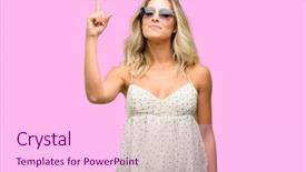  Presentation with shape heart - PPT layouts featuring shapes numbers - young woman wearing sunglasses background and a  colored foreground