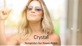  Presentation with shape heart - Slides consisting of shapes numbers - young woman wearing sunglasses background and a  colored foreground