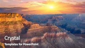  Presentation with grand canyon - Audience pleasing presentation theme consisting of shapes of the grand backdrop and a tawny brown colored foreground
