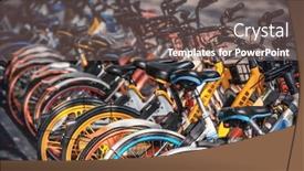  Presentation with electric - Slides enhanced with share-electric-bikes-parked background and a violet colored foreground