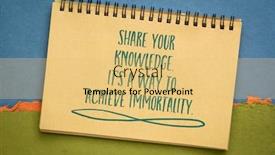  Presentation with achieve - Presentation theme having share-knowledge-it-s background and a yellow colored foreground