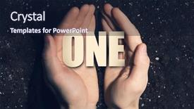  Presentation with soil - Slide deck having male hands on soil background background and a  colored foreground