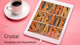  Presentation with create - Slide set enhanced with share motivational word asbtract background and a  colored foreground