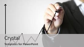  Presentation with hand drawn cartoon of sports - Audience pleasing slide set consisting of share price - business man hand drawing backdrop and a light gray colored foreground