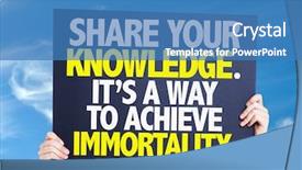  Presentation with achieve - Slide deck with share your knowledge its background and a teal colored foreground