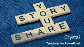  Presentation with personal development - PPT theme having share-your-story-crossword-crossword background and a ocean colored foreground