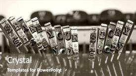  Presentation with my story - Amazing presentation theme having share your story typewriter hammers backdrop and a tawny brown colored foreground