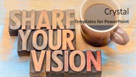  Presentation with vision - PPT theme with share your vision word abstract background and a  colored foreground