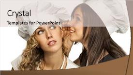  Presentation with german shepherd two young puppys - Cool new slide deck with shared service - two young female cookers sharing backdrop and a  colored foreground