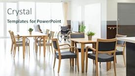  Presentation with nursing - Colorful presentation enhanced with shared-space-in-nursing-facilities backdrop and a sky blue colored foreground