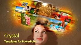  Presentation with memories - Amazing presentation having shared vision - cute girl with colorful glowing backdrop and a  colored foreground