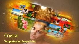  Presentation with memories - Cool new PPT theme with shared vision - cute girl with colorful glowing backdrop and a  colored foreground