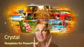  Presentation with memories - Cool new PPT theme with shared vision - cute girl with colorful glowing backdrop and a  colored foreground