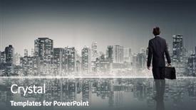  Presentation with businessman standing on maze - Colorful PPT theme enhanced with sharefaith - businessman standing with back backdrop and a  colored foreground