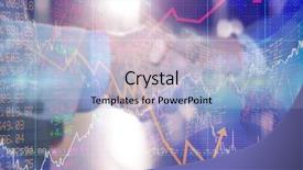  Presentation with stop violence against women - Slide deck enhanced with shares against businessman shaking hands background and a  colored foreground