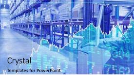  Presentation with pallet - Presentation design enhanced with shares against view of pallet background and a light blue colored foreground