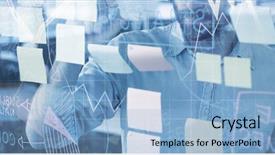  Presentation with stop violence against children - Beautiful slide deck featuring shares against young businessman writing backdrop and a light blue colored foreground