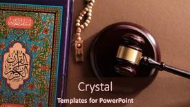  Presentation with prayer - Slide set having sharia-law-gavel-hammer-prayer background and a wine colored foreground