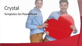  Presentation with sharing - Slide set with sharing a big red heart background and a white colored foreground